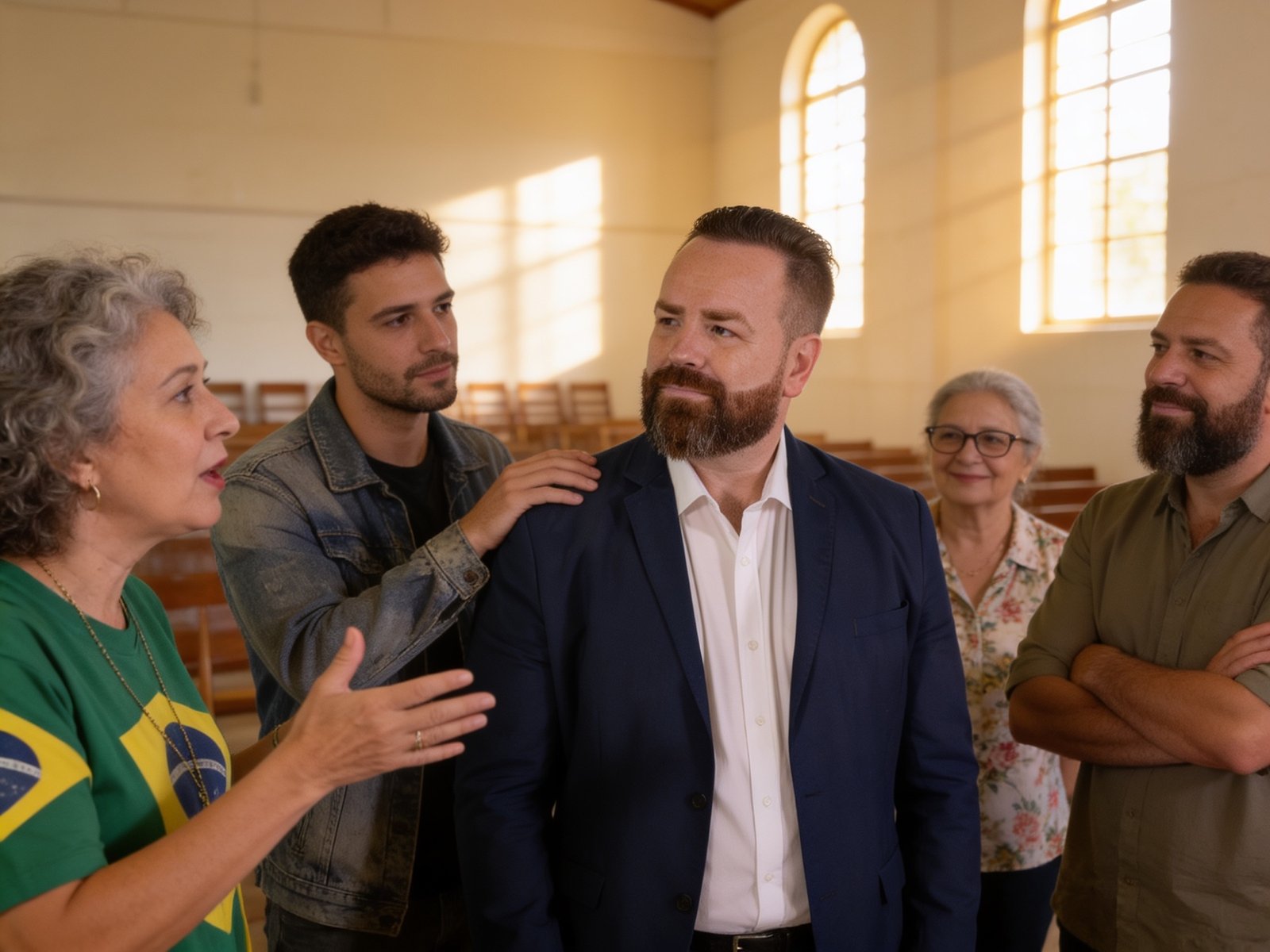 Leniel Borel conversando com apoiadores